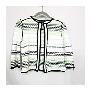 MING WANG Open Front Jacket WOMEN'S Size PS Multi-color 3/4 sleeve Dressy
